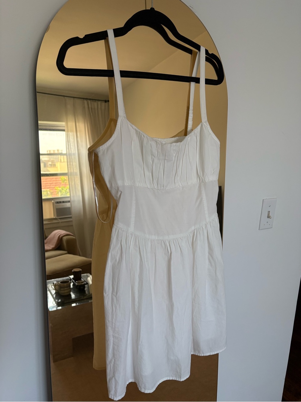 New White Cotton Mini Dress